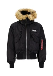 Alpha Industries Winterjacke Men Bomber Jackets Hooded Custom 45/P Schwarz/Dunkelblau