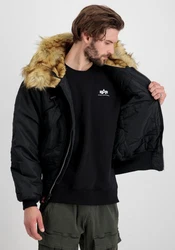 Alpha Industries Winterjacke Men Bomber Jackets Hooded Custom 45/P Schwarz/Dunkelblau