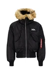 Alpha Industries Winterjacke Men Bomber Jackets Hooded Custom 45/P Schwarz/Dunkelblau