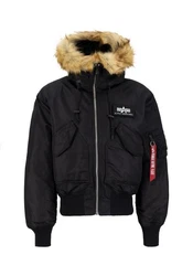 Alpha Industries Winterjacke Men Bomber Jackets Hooded Custom 45/P Schwarz/Dunkelblau