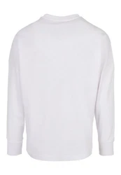 Merchcode Longsleeve Caution Hot Oversized Cut Beige/Dunkelrot/Braun/Weiß