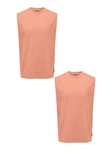 ONLY & SONS T-Shirt Shirt 2er-Set lockeres Rundhals Tanktop (7552) Neon Orange (7552)