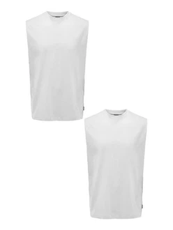 ONLY & SONS T-Shirt Shirt 2er-Set lockeres Rundhals Tanktop (7552) ONLY & SONS T-Shirt Shirt 2er-Set lockeres Rundhals Tanktop (7552)