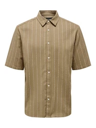 ONLY & SONS Kurzarmhemd Hemd mit Hemdkragen 7710 Beige (7710)