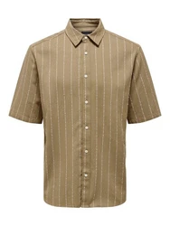 ONLY & SONS Kurzarmhemd Hemd mit Hemdkragen 7710 Beige (7710)
