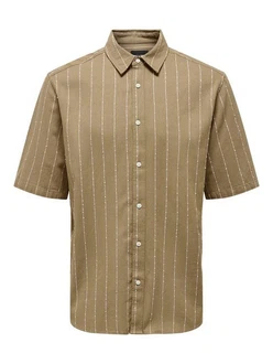 ONLY & SONS Kurzarmhemd Hemd mit Hemdkragen 7710 Beige (7710)