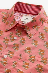 Next Kurzarmhemd Print Rosa/Rot
