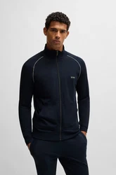 BOSS Sweatjacke Mix&Match Jacket Z dunkelblau / wei