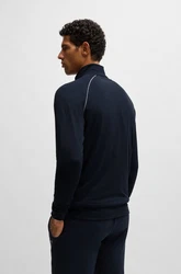 BOSS Sweatjacke Mix&Match Jacket Z dunkelblau / wei