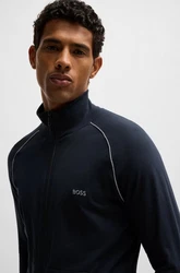 BOSS Sweatjacke Mix&Match Jacket Z dunkelblau / wei