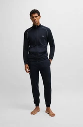 BOSS Sweatjacke Mix&Match Jacket Z dunkelblau / wei