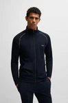 BOSS Sweatjacke Mix&Match Jacket Z dunkelblau / wei