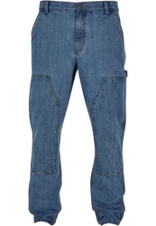 URBAN CLASSICS Herren Double Knee Jeans Blau/Hellblau