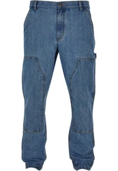 URBAN CLASSICS Herren Double Knee Jeans Blau/Hellblau
