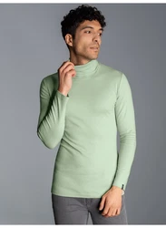Trigema Rollkragenshirt Hellgrün/Grün
