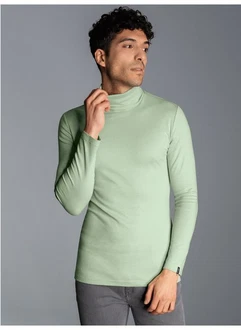 Trigema Rollkragenshirt Hellgrün/Grün