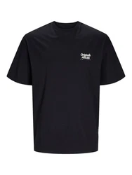 Jack & Jones T-Shirt JORBROOKLYN BACK TEE SS CREW NECK (1-tlg) Schwarz/Dunkelblau