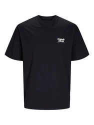 Jack & Jones T-Shirt JORBROOKLYN BACK TEE SS CREW NECK (1-tlg) Schwarz/Dunkelblau