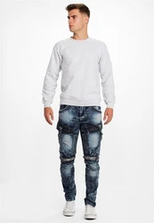 Cipo & Baxx Regular-fit-Jeans Cargo Hose BA-CD494 Blau