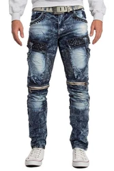 Cipo & Baxx Regular-fit-Jeans Cargo Hose BA-CD494 Blau