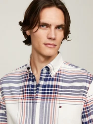 Tommy Hilfiger Langarmhemd Oxford Check RF Shirt wei/multi