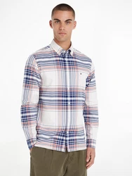Tommy Hilfiger Langarmhemd Oxford Check RF Shirt wei/multi