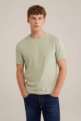 WE Fashion T-Shirt Khaki/Dunkelgrün