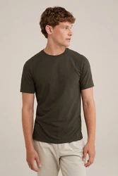 WE Fashion T-Shirt Dunkelgrün/Khaki/Dunkelbraun