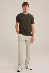 WE Fashion T-Shirt Dunkelgrün/Khaki/Dunkelbraun