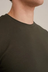 WE Fashion T-Shirt Dunkelgrün/Khaki/Dunkelbraun
