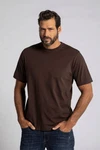 JP1880 T-Shirt Basic Rundhals Dunkelbraun/Braun