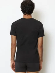Marc O'Polo V-Shirt Essentials V-Ausschnitt Schwarz/Dunkelgrau/Grau
