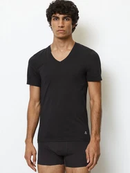 Marc O'Polo V-Shirt Essentials V-Ausschnitt Schwarz/Dunkelgrau/Grau