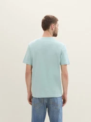 TOM TAILOR T-Shirt dunkelblau/mint/wei