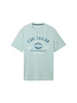 TOM TAILOR T-Shirt dunkelblau/mint/wei