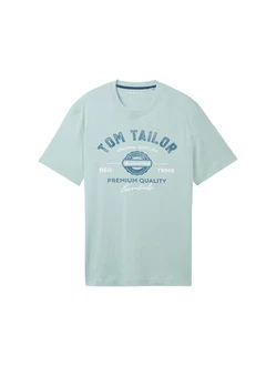 TOM TAILOR T-Shirt dunkelblau/mint/wei TOM TAILOR T-Shirt dunkelblau/mint/wei