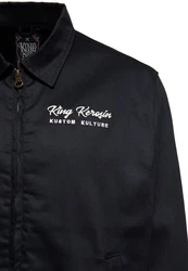 KingKerosin Collegejacke Kustom Kulture (1-St) Schwarz/Dunkelblau/Blau