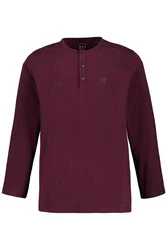 JP1880 Henley Basic Shirt Langarm Knopfleiste 