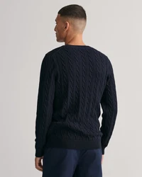 Gant Strickpullover COTTON CABLE C-NECK nachtblau