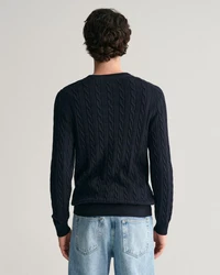 Gant Strickpullover COTTON CABLE C-NECK nachtblau