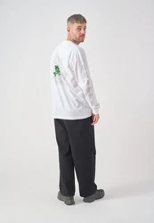 Cleptomanicx Langarmshirt Spiderweb wei