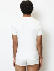 Marc O'Polo T-Shirt Iconic Rib Weiß