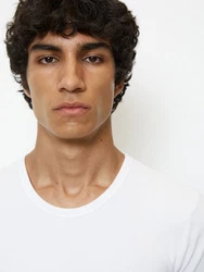 Marc O'Polo T-Shirt Iconic Rib Weiß