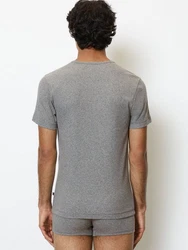 Marc O'Polo T-Shirt Iconic Rib (2-tlg) Dunkelgrau/Grau/Hellgrau