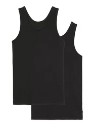 Marc O'Polo Tanktop Iconic Rib Schwarz/Dunkelgrau
