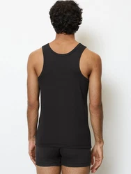 Marc O'Polo Tanktop Iconic Rib Schwarz/Dunkelgrau