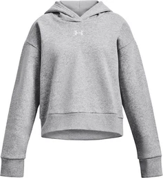 Kapuzensweatshirt UA RIVAL FLEECE CROP HOODIE 012 PITCH GRAY