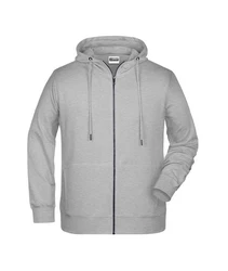 James & Nicholson Hoodie JN 8026 Kapuzen Sweatjacke Hellgrau/Grau