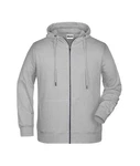 James & Nicholson Hoodie JN 8026 Kapuzen Sweatjacke Hellgrau/Grau