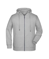 James & Nicholson Hoodie JN 8026 Kapuzen Sweatjacke Hellgrau/Grau